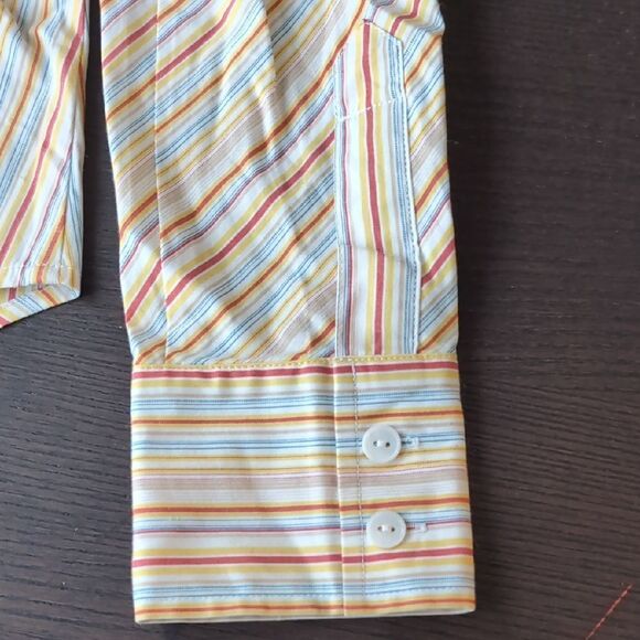 Keneth Cole Nwot Tailored Striped Button-Up Shirt Size Xs 2us - Picture 2 of 10